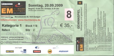 Eintrittskarte EM 2009